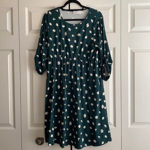 French Grey maternity dress